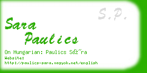 sara paulics business card